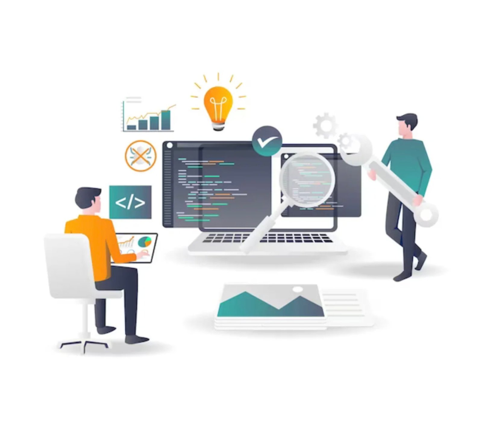 Professional developers building a custom ERP dashboard at Kanifnath Technologies